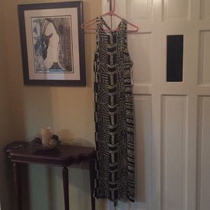 Ladies black and taupe dress